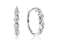 CZ Silver Huggies Earring HO-1631